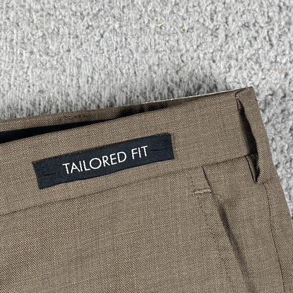 JOS A. BANK Traveler Tailored Fit Men's 46RX37 Brown 100% Wool Dress Trousers - Picture 4 of 11